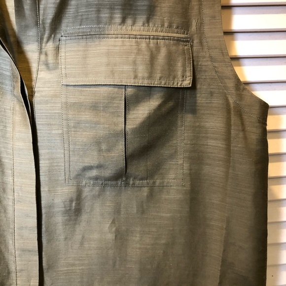 Helmut Lang Olive Green Button Up Sleeveless Top - Picture 5 of 8